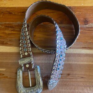 Brown and blue Swarovski crystals Kippys belt 34 Excellent condition
